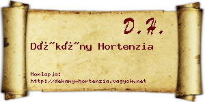 Dékány Hortenzia névjegykártya